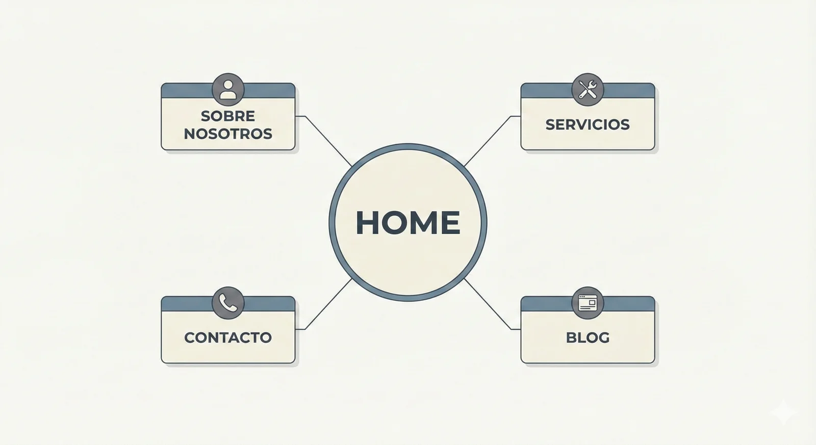 Diagrama de la estructura ideal de una Hero Section (cabecera web), mostrando la ubicación estratégica del Título, Subtítulo, Botón de Llamada a la Acción (CTA) e Imagen destacada.