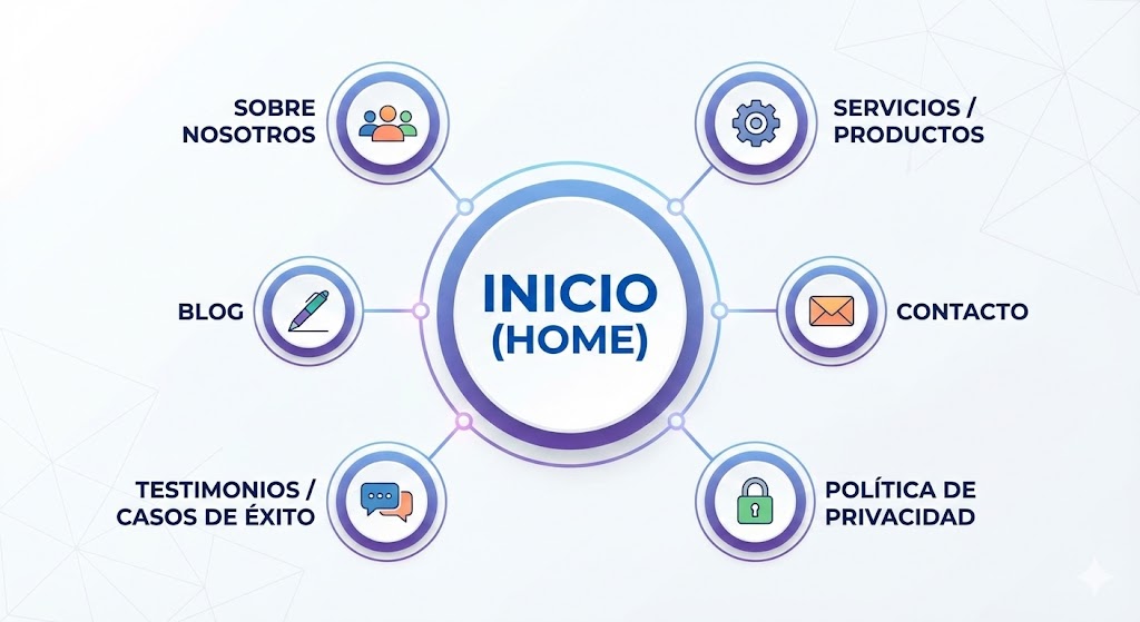Diagrama explicativo que muestra qué es un hosting web y cómo funciona el alojamiento de sitios web en servidores, destacando los diferentes tipos de almacenamiento.