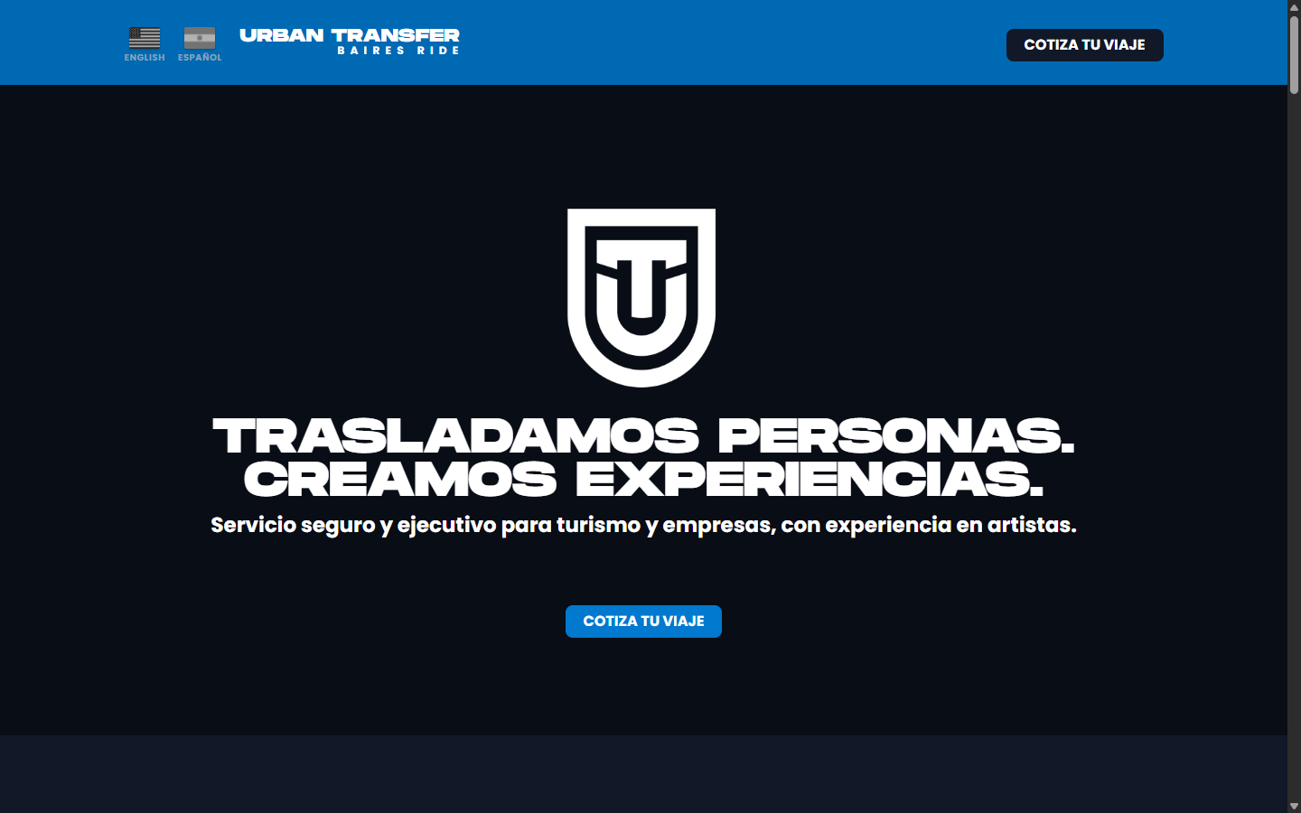 Ejemplo de pagina web de servicios de traslados premium - UrbanTransfer
